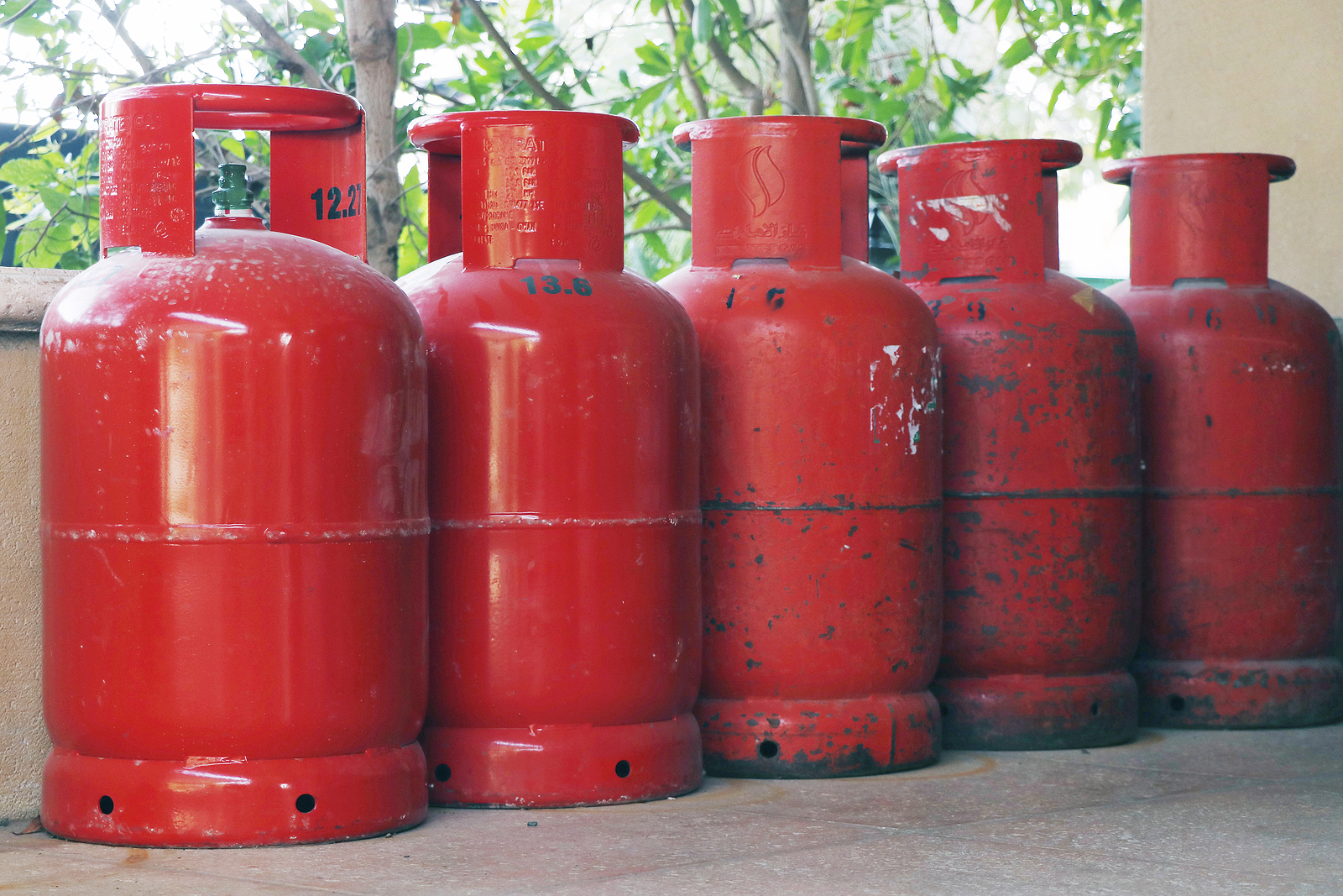 Liquid Petroleum Gas (lpg) Cylinders Stored In An Open Chamber F